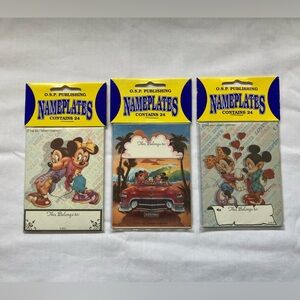 Vintage Disney Stickers book name plate name tags wet and stick